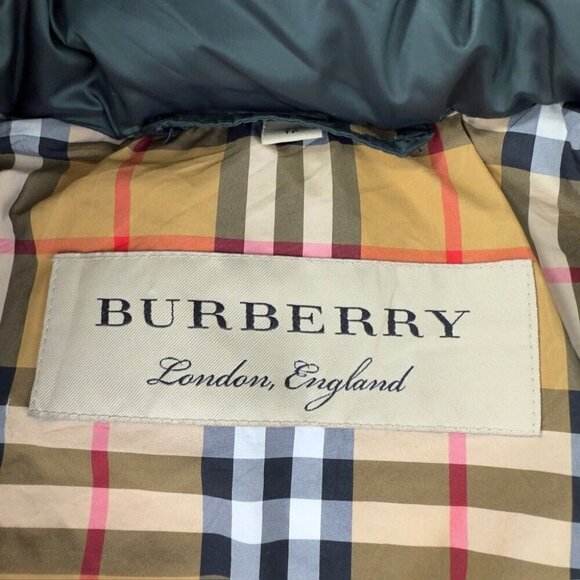 Burberry Green Puffer Down Jacket Women’s Size XS - Picture 5 of 15